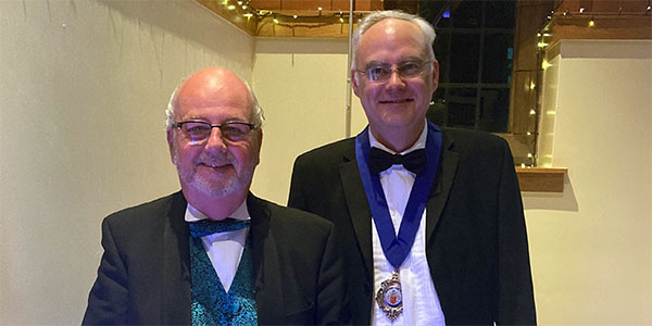 Kevin Lynch, ex-professional football referee and Peter Cunliffe, Bolton Law Society President